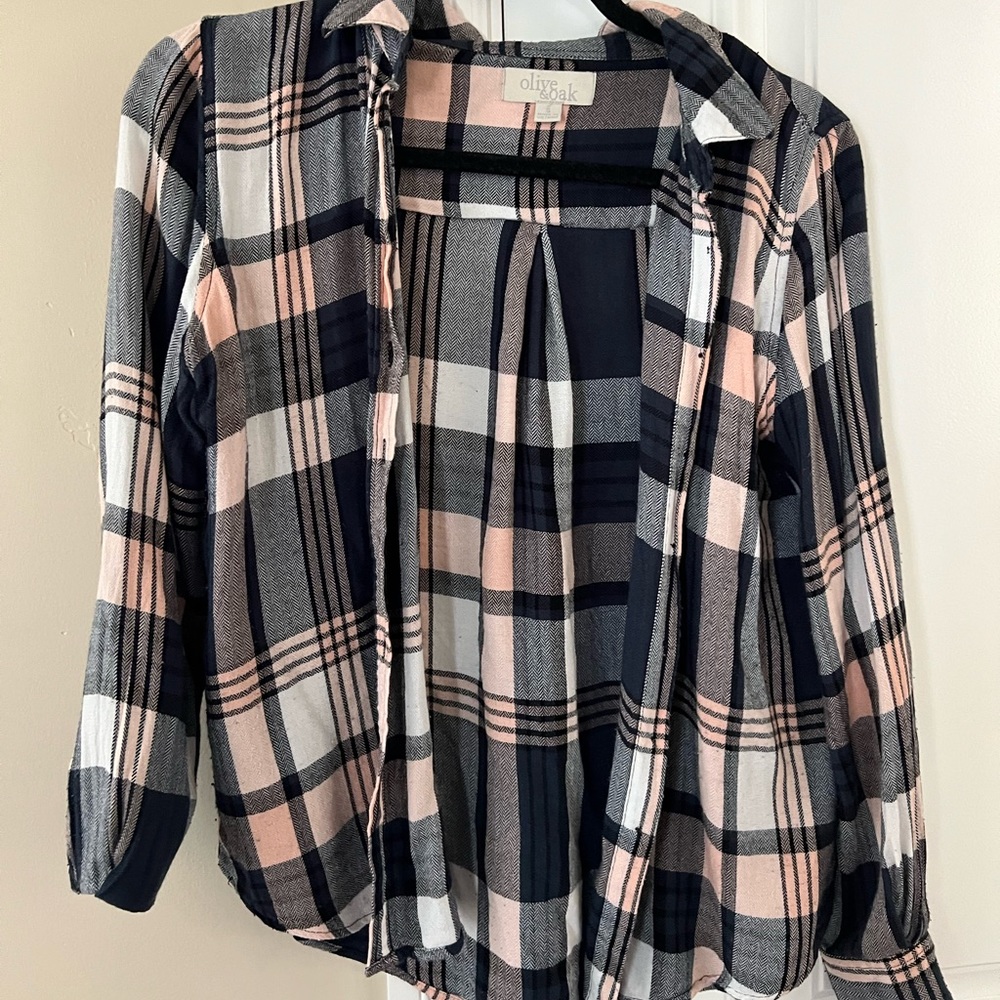 Pink and blue flannel